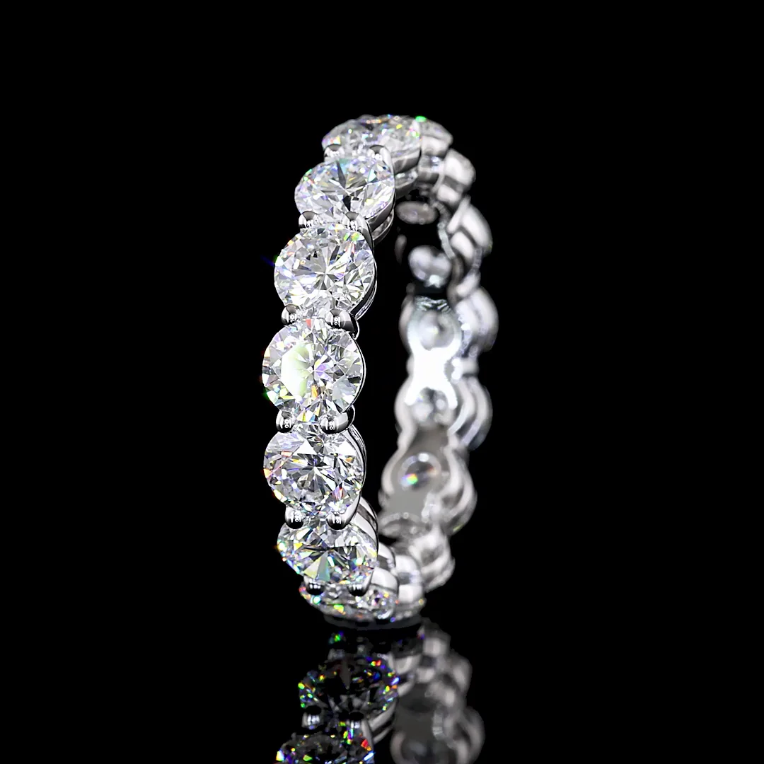 4.71 Cts 14k White Gold Round Shape Eternity Band Eternity Band - Image 4