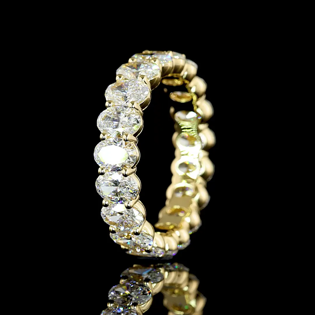4.22 Cts 14k Yellow Gold Oval Shape Eternity Band Eternity Band - Image 4