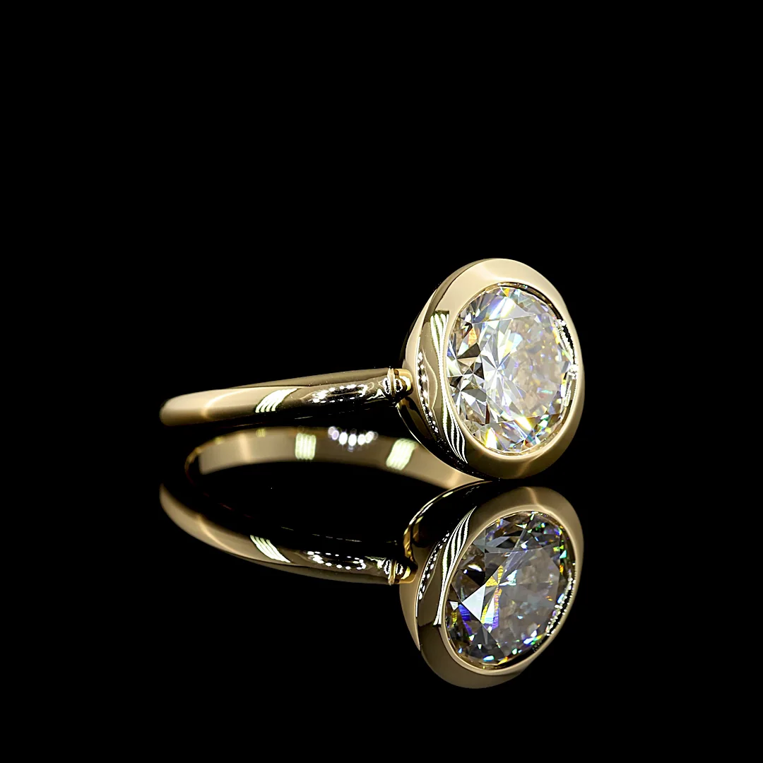 3.08 Cts 14k Yellow Gold Round Shape Solitaire Ring - Image 2