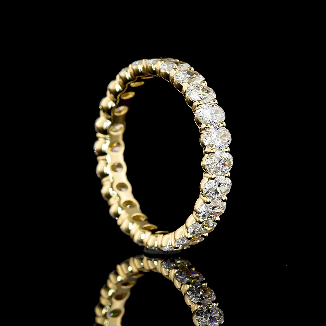 2.39 Cts 14k Yellow Gold Oval Shape Eternity Band Eternity Band - Image 2