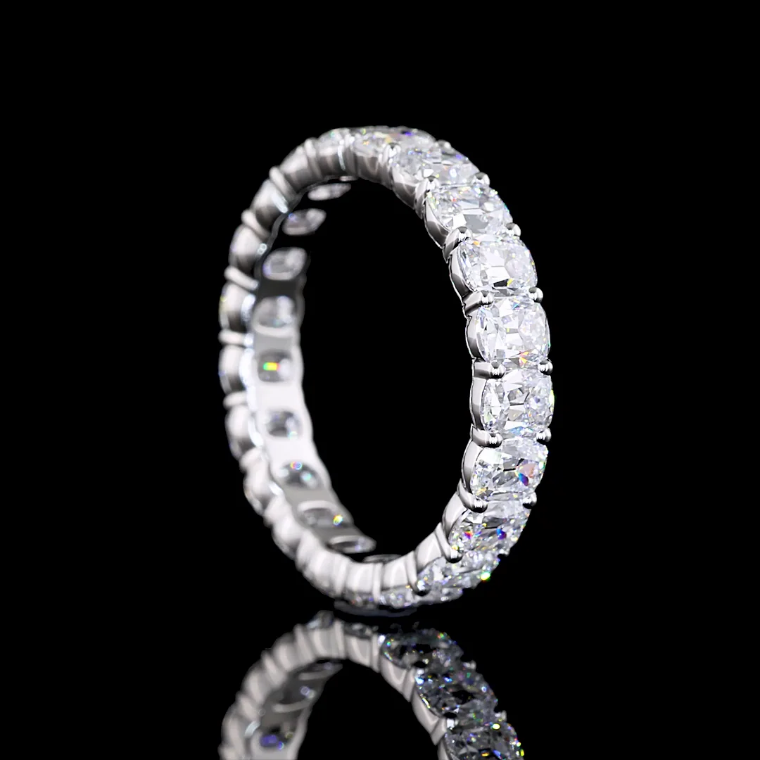 3.58 Cts 14k White Gold Antique Cushion Shape Eternity Band Eternity Band - Image 2