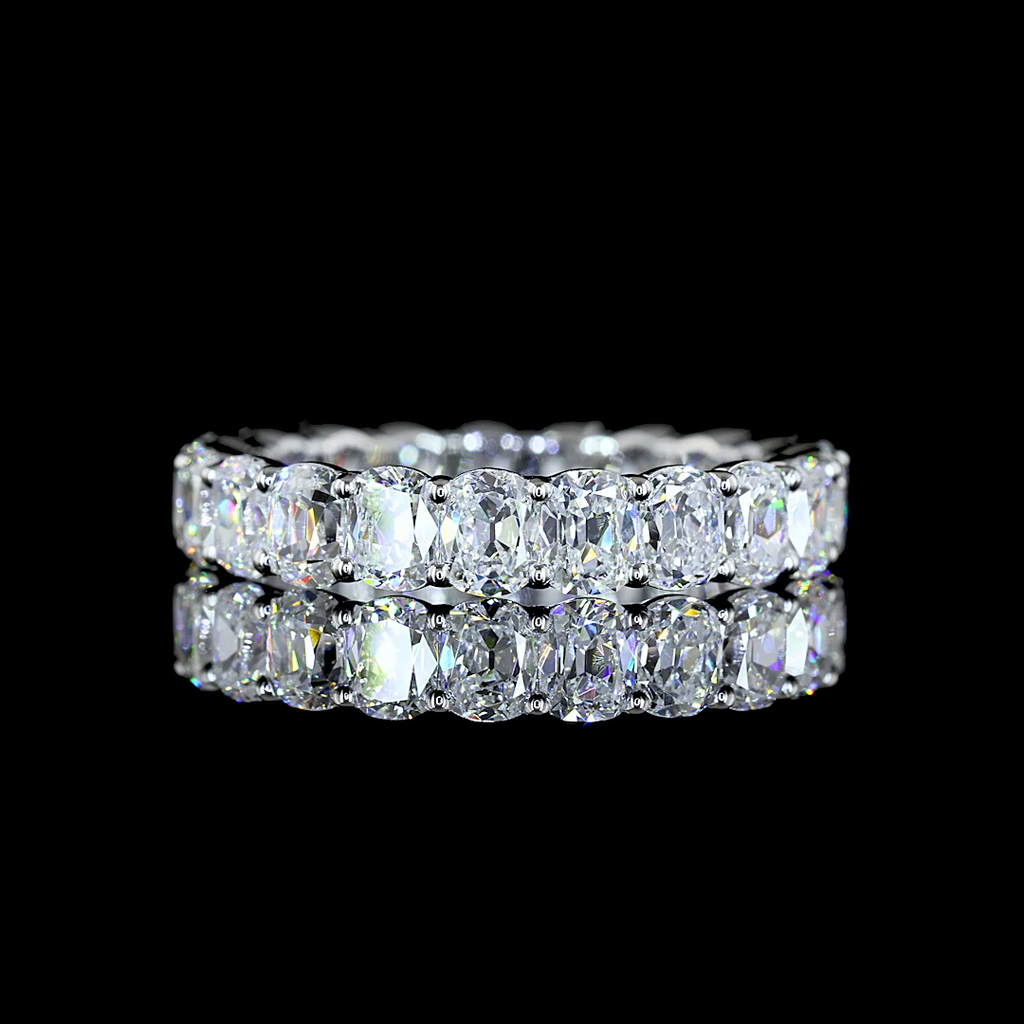 3.58 Cts 14k White Gold Antique Cushion Shape Eternity Band Eternity Band - Video