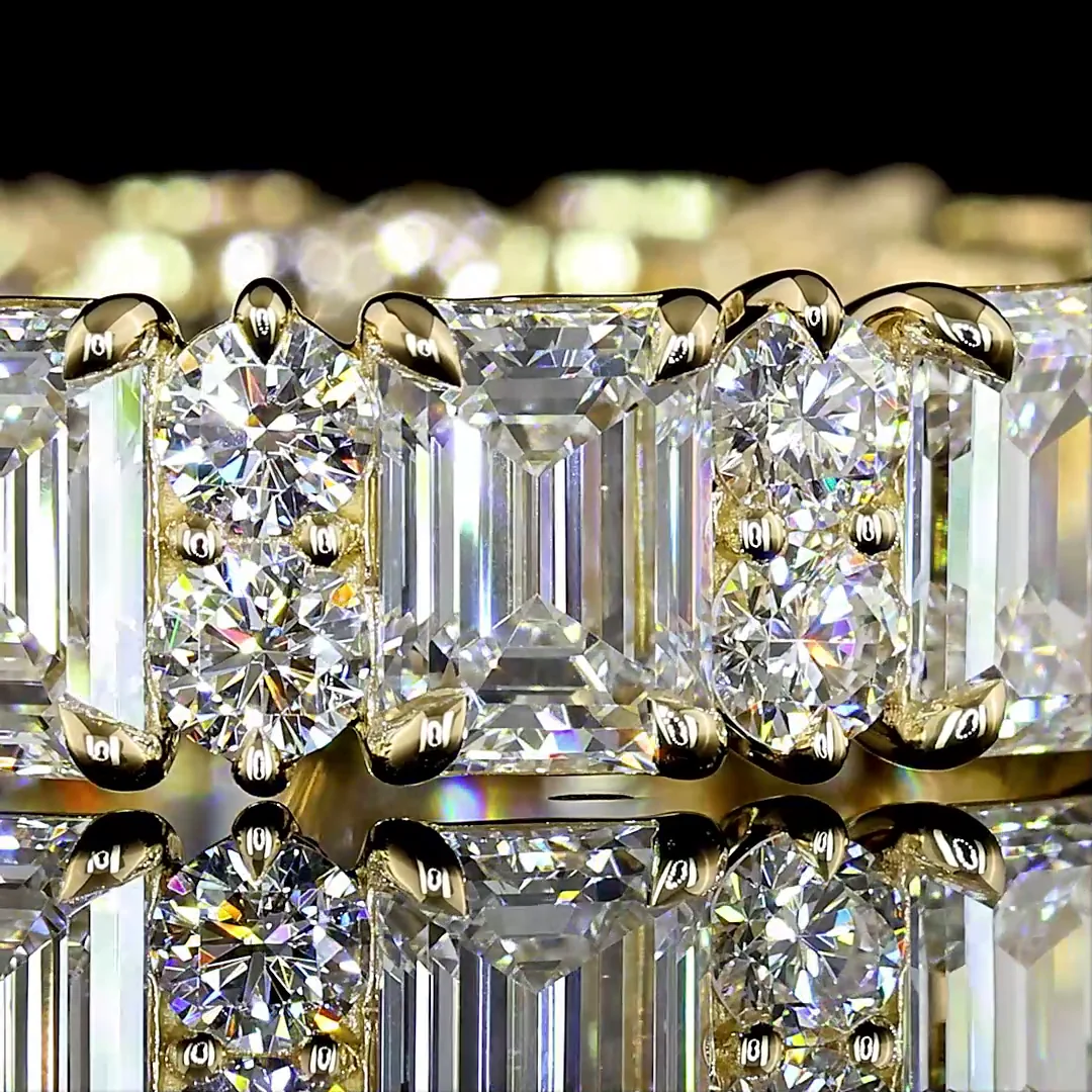 4.1 Cts 14k Yellow Gold Mix Shape Eternity Band Eternity Band - Image 3