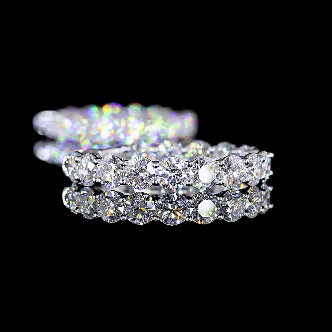 5.73 Cts 14k White Gold Round Shape Hoops Earring - Image 4