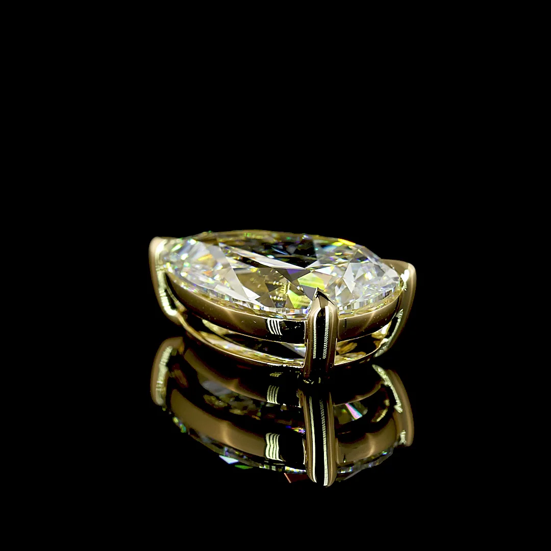 2.03 Cts 14k Yellow Gold Pear Shape Solitaire Pendant - Image 4