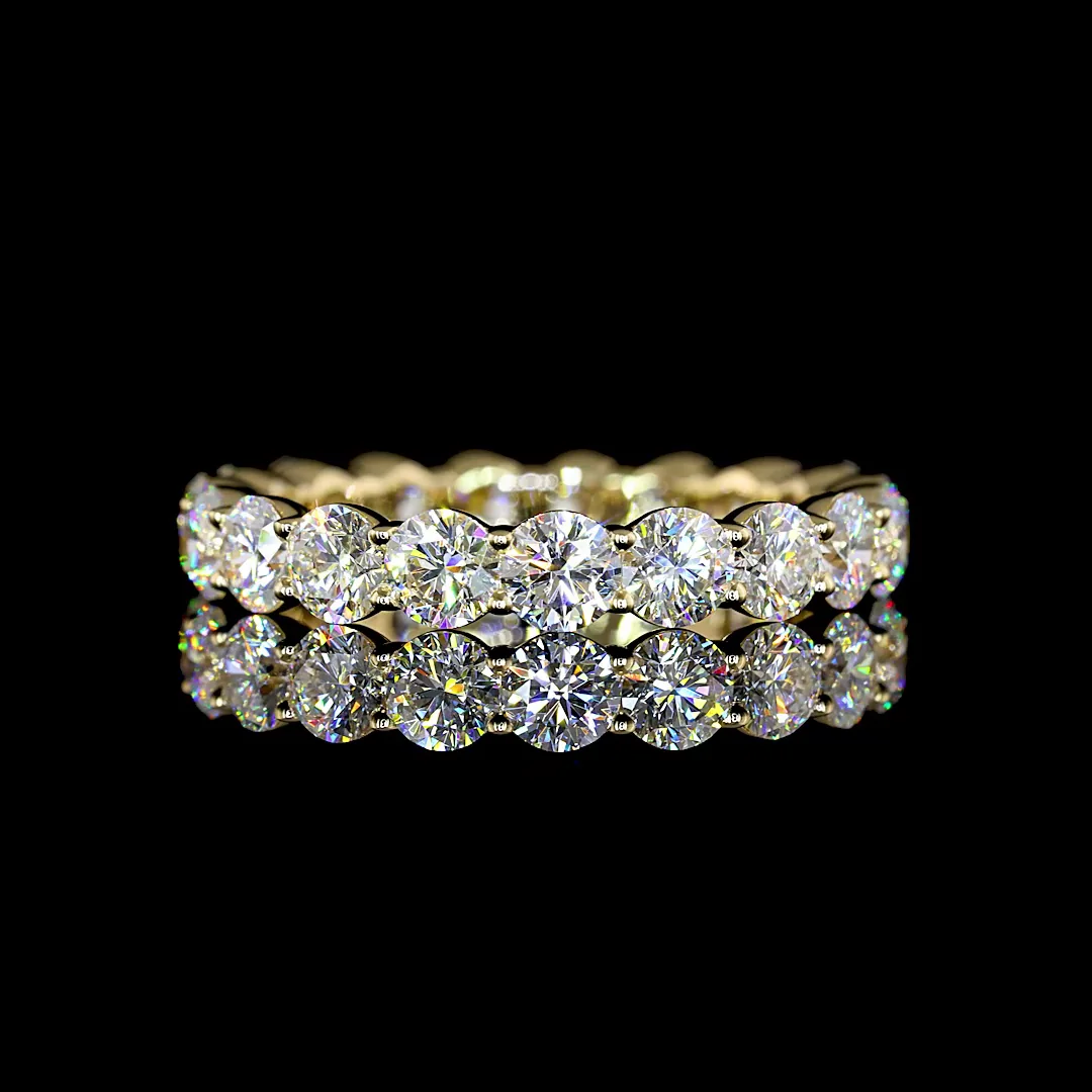 2.92 Cts 14k Yellow Gold Round Shape Eternity Band Eternity Band - Video