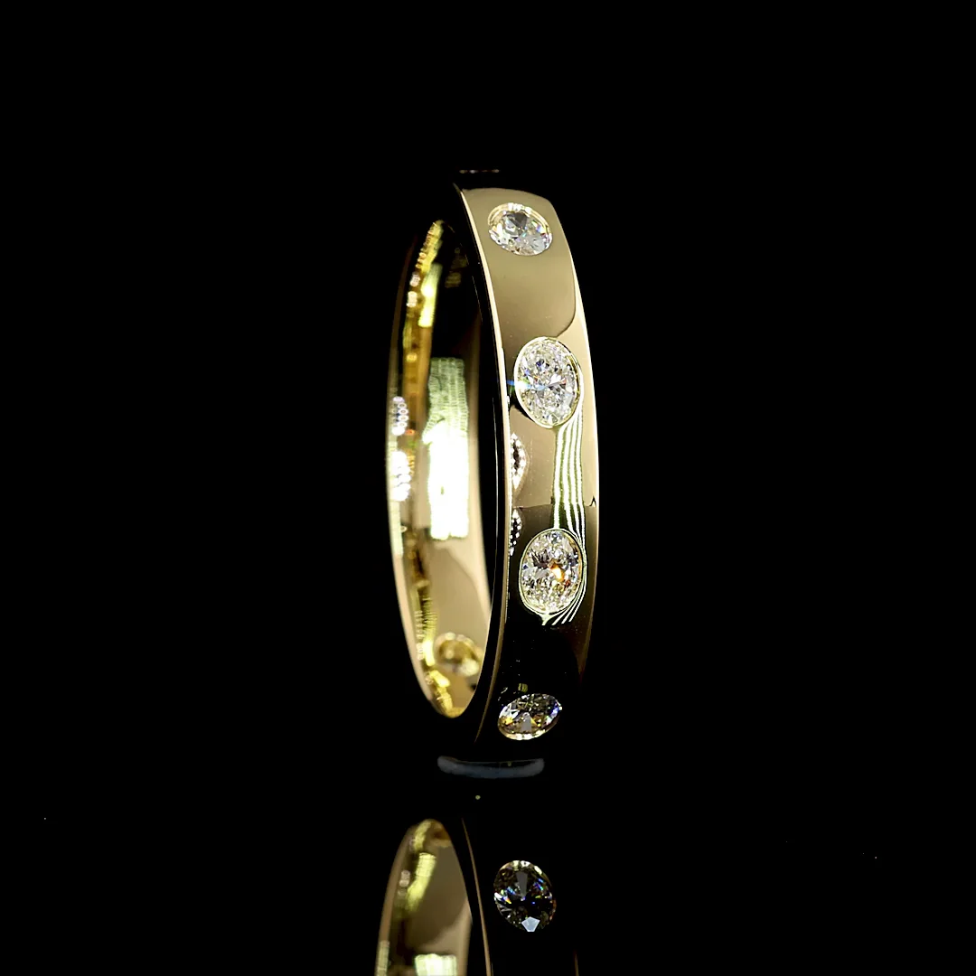 0.39 Cts 14k Yellow Gold Oval Shape Eternity Band Eternity Band - Image 2