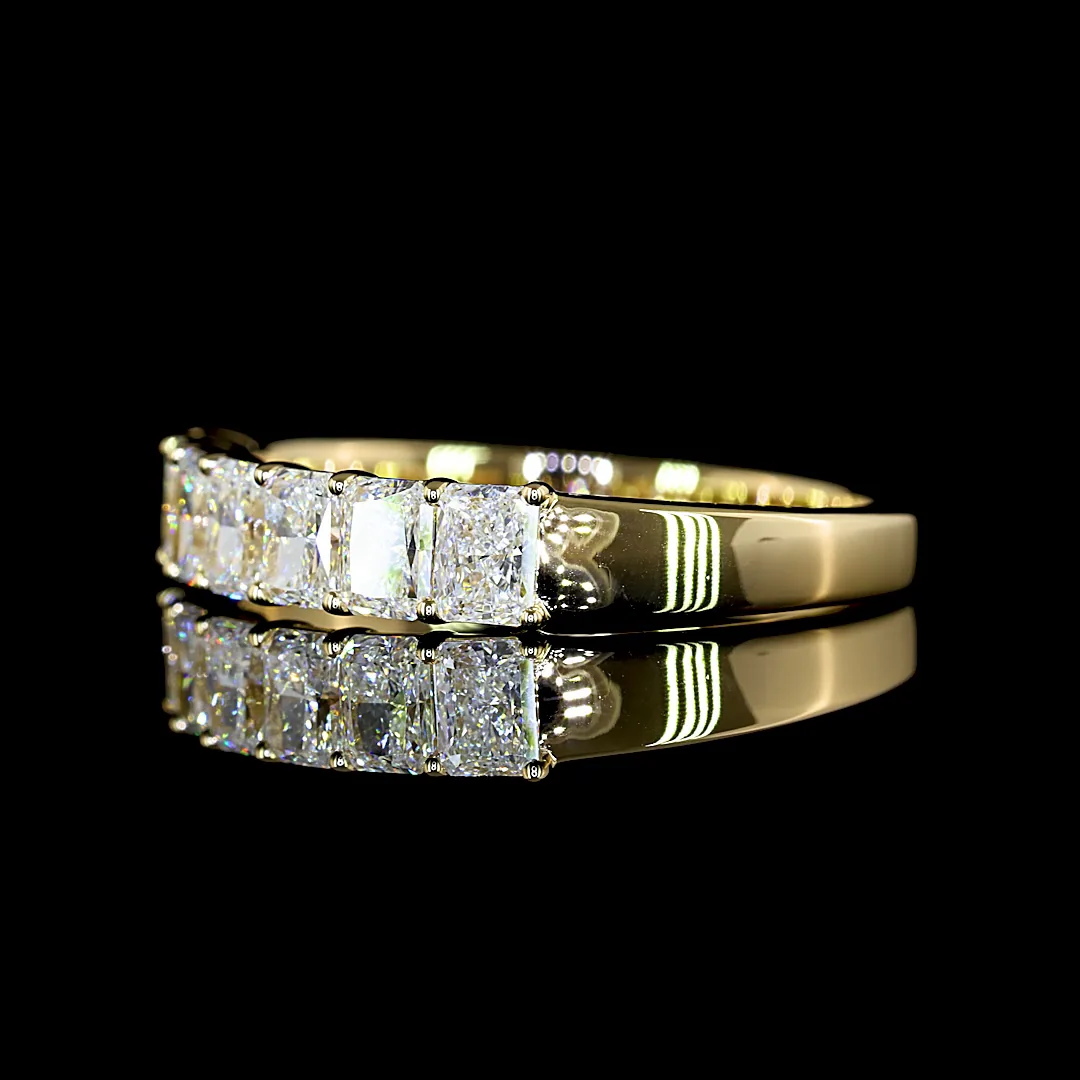 1.01 Cts 14k Yellow Gold Radiant Shape 7 Stones Eternity Band - Image 2