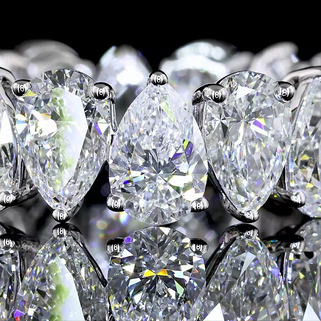 5.82 Cts 18k White Gold Pear Shape Eternity Band Eternity Band - Image 3