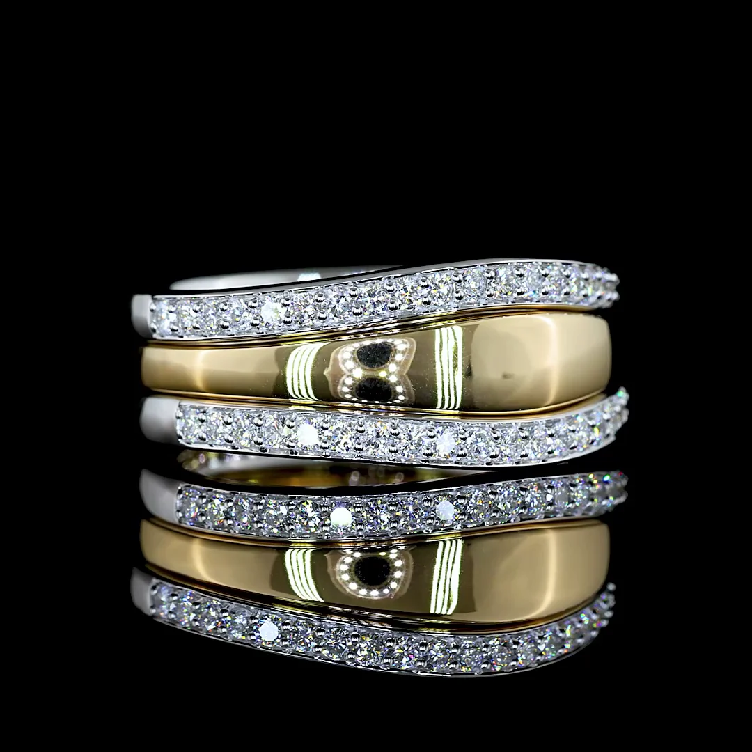 0.4 Cts 14k Two Tone Round Shape Special Ring - Video