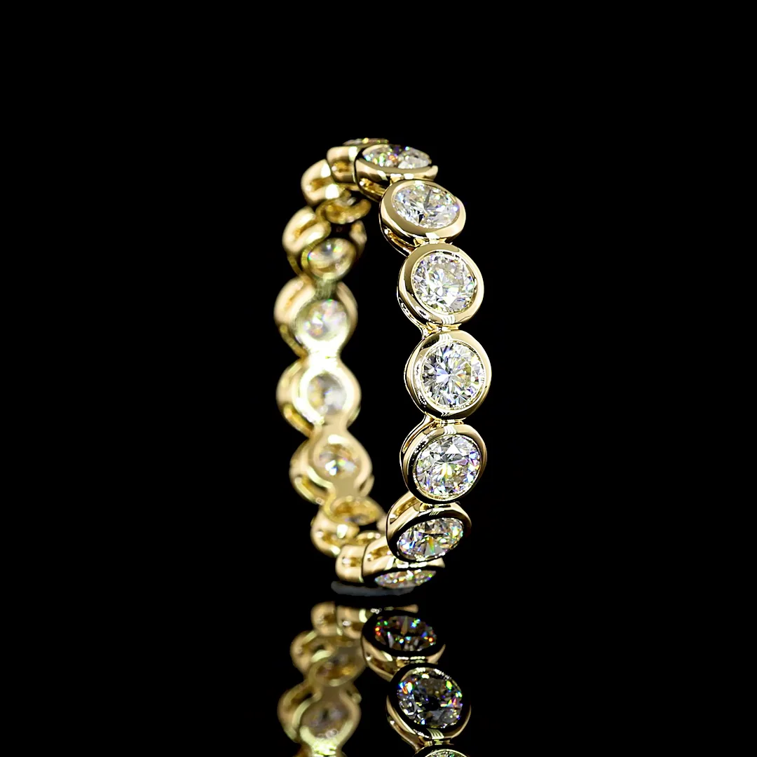 1.98 Cts 14k Yellow Gold Round Shape Eternity Band Eternity Band - Image 2
