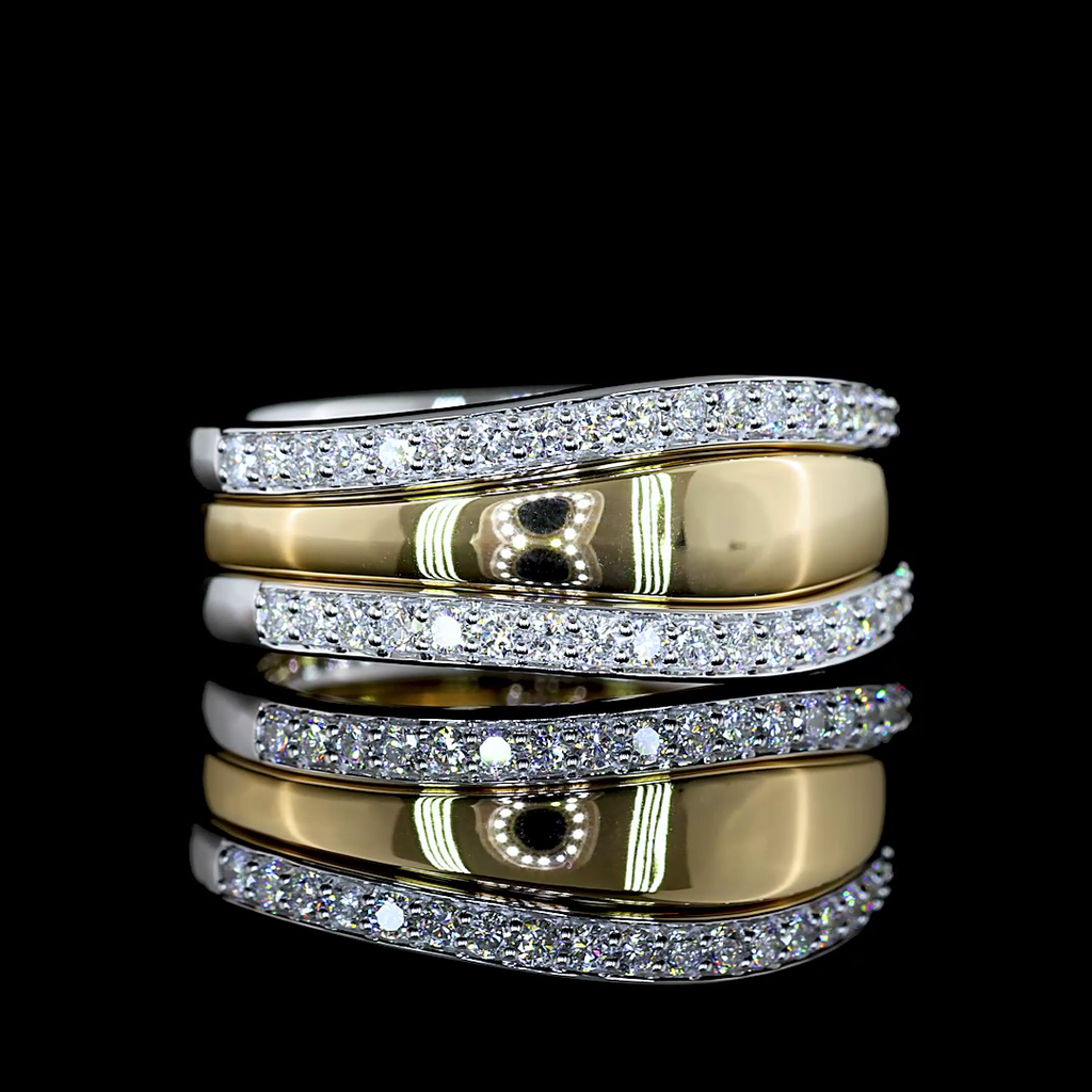 0.47 Cts 14k Two Tone Round Shape Special Ring - Video