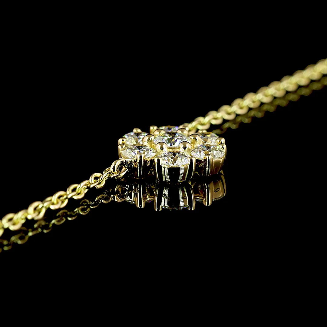 2.88 Cts 18k Yellow Gold Round Shape Station Necklace - Image 4