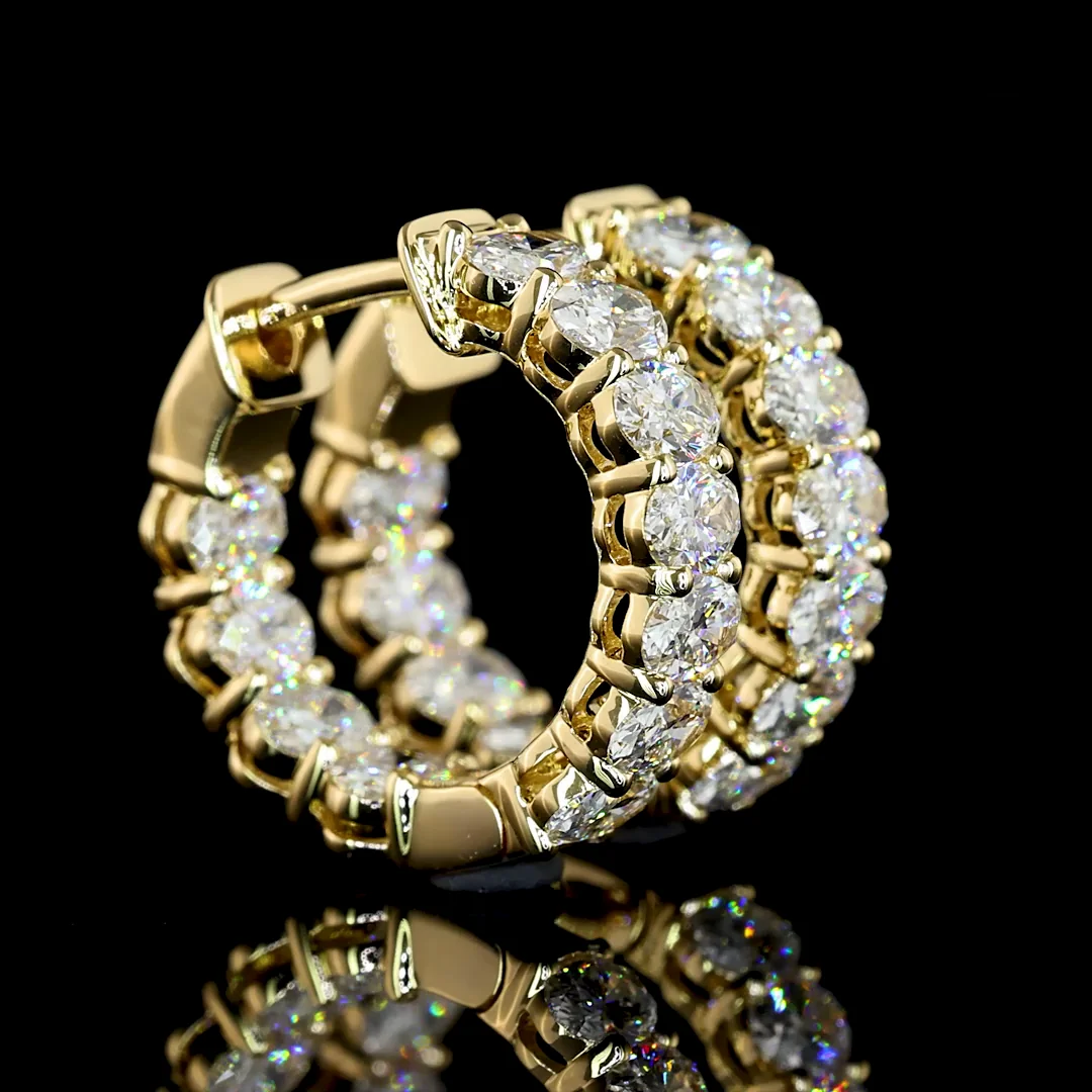 1.5 Cts 14k Yellow Gold Oval Shape Huggies Earring - Video