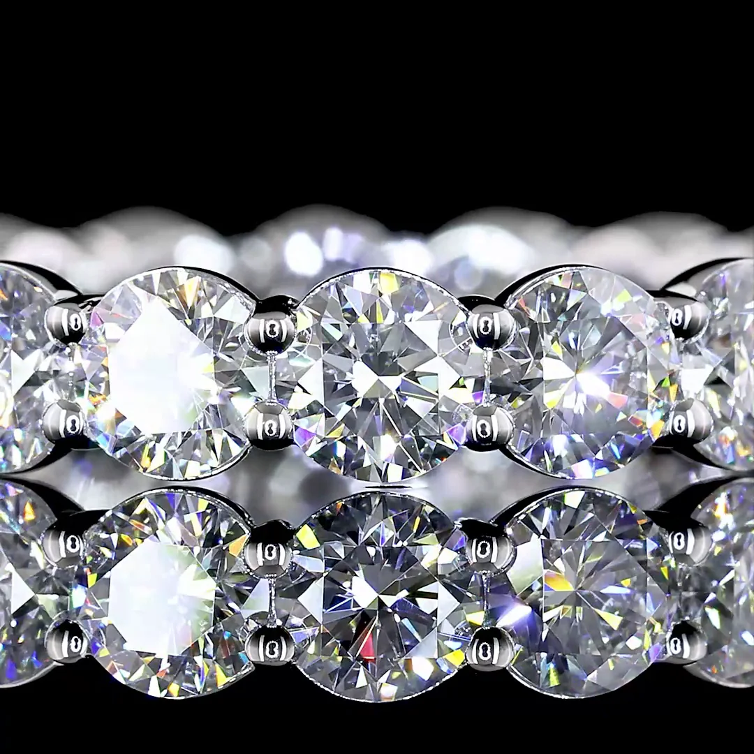 3.11 Cts 14k White Gold Round Shape Eternity Band Eternity Band - Image 3