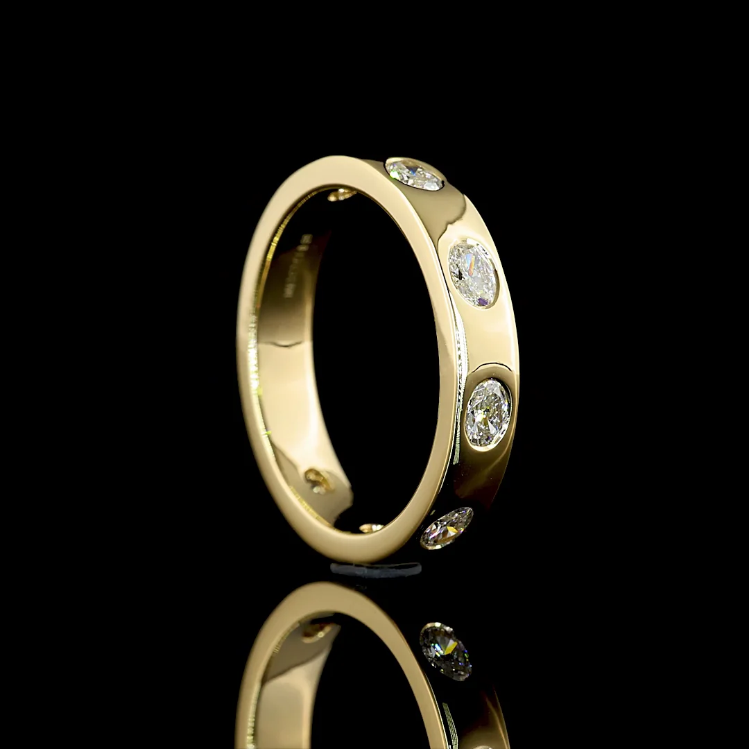 0.71 Cts 14k Yellow Gold Oval Shape Eternity Band Eternity Band - Image 2