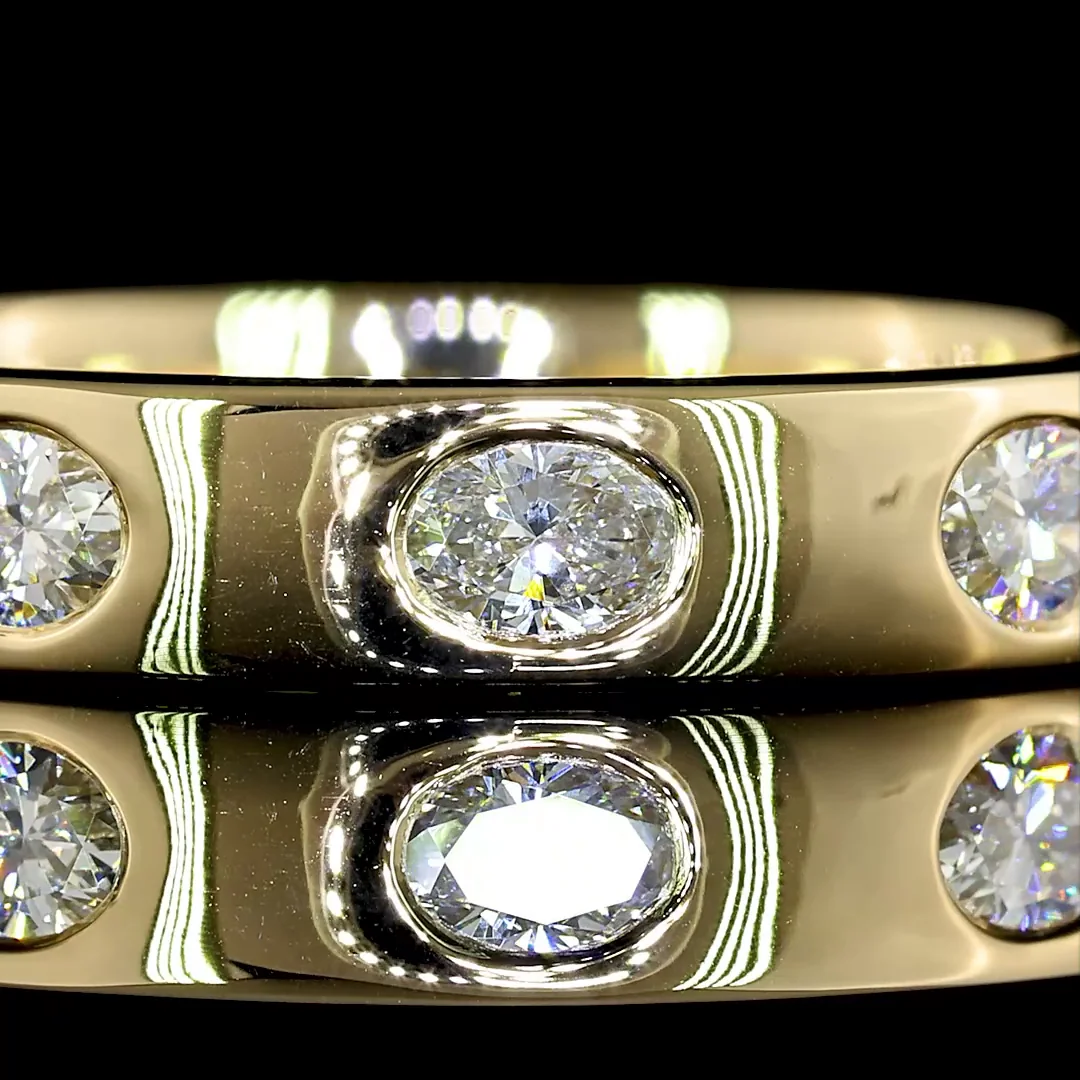 0.71 Cts 14k Yellow Gold Oval Shape Eternity Band Eternity Band - Image 3