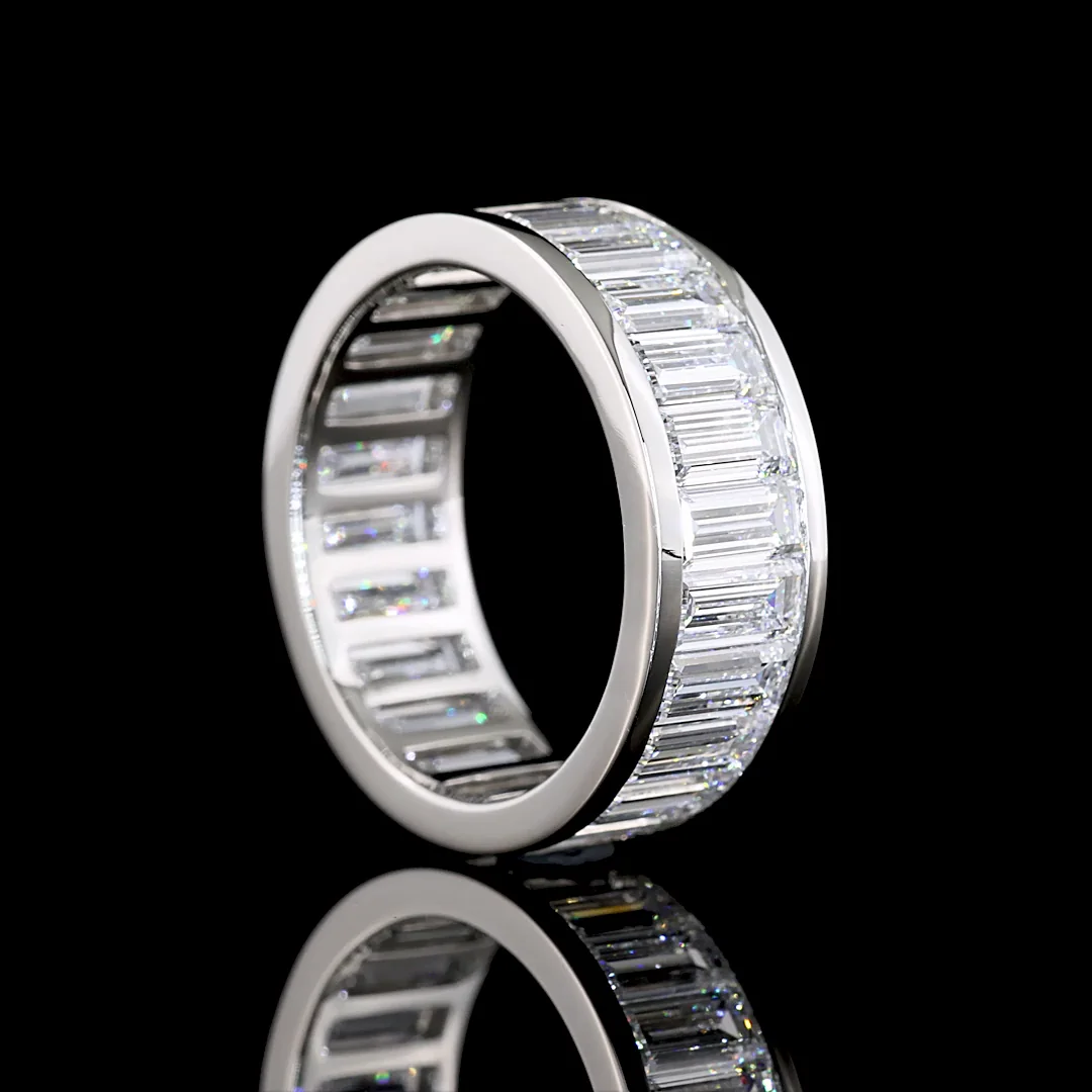 6.5 Cts Platinum Baguette Shape Eternity Band Eternity Band - Image 2