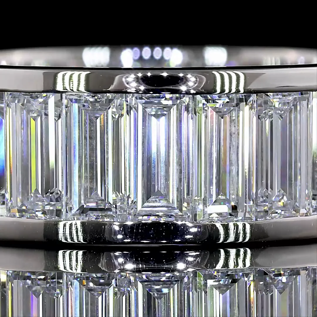 6.5 Cts Platinum Baguette Shape Eternity Band Eternity Band - Image 3