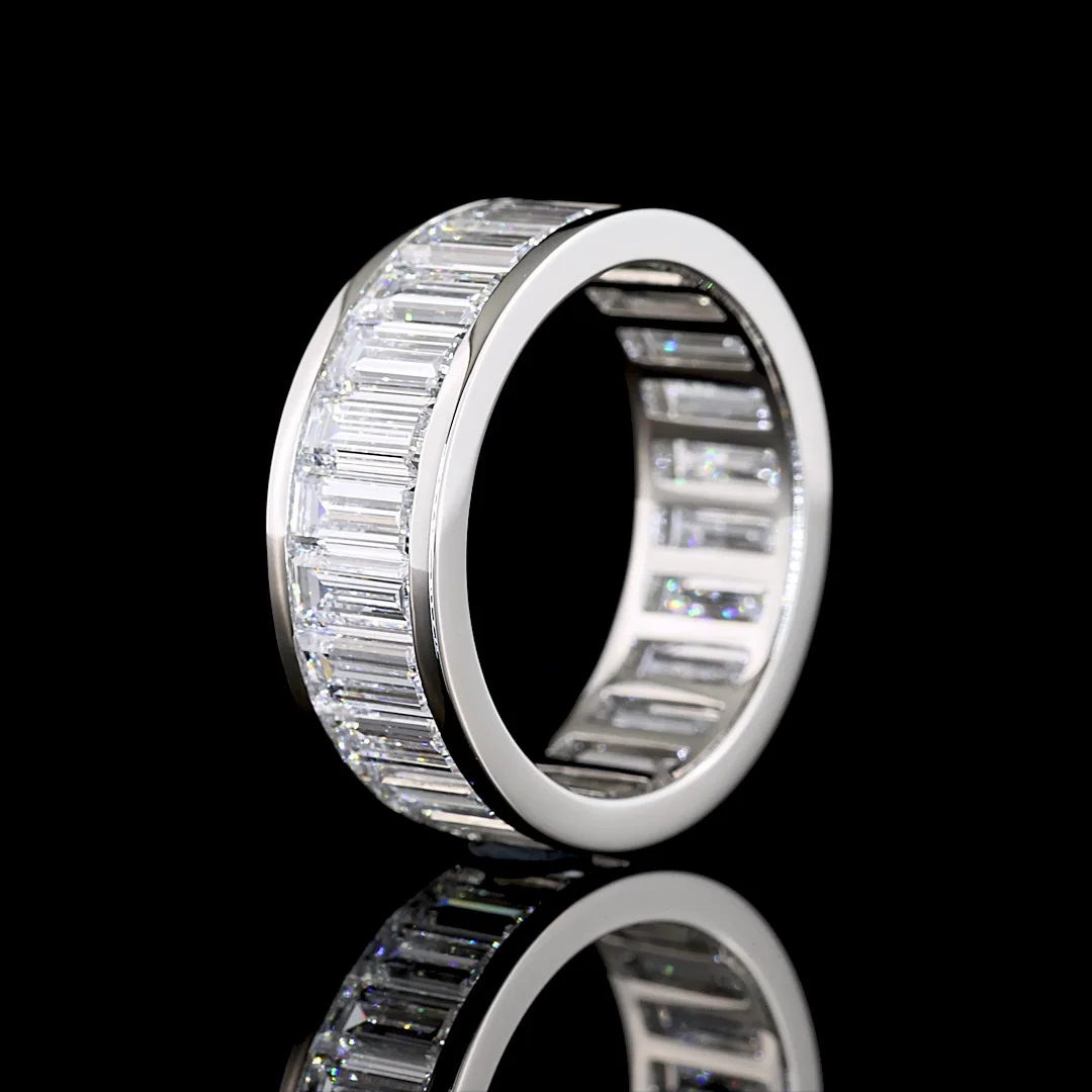 6.5 Cts Platinum Baguette Shape Eternity Band Eternity Band - Image 4