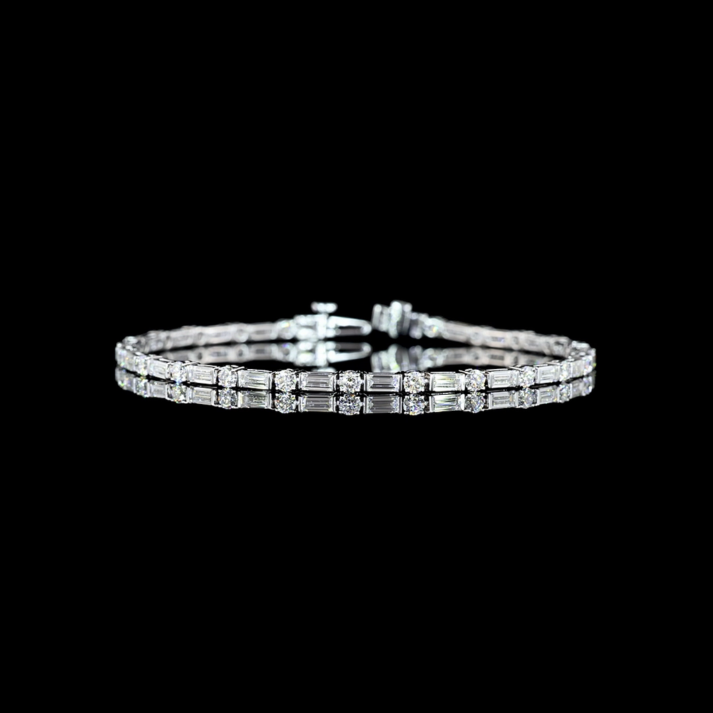 4.12 Cts 14k White Gold Mix Shape Tennis Bracelet - Video