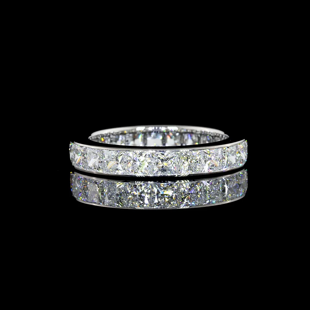 2.96 Cts 14k White Gold Princess Shape Eternity Band Eternity Band - Video