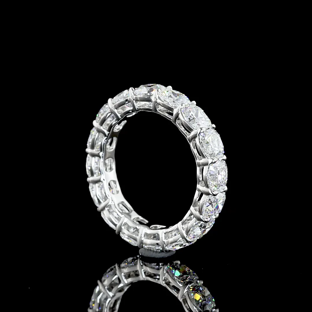 5.03 Cts Platinum Square Cushion Brilliant Shape Eternity Band Eternity Band - Image 4