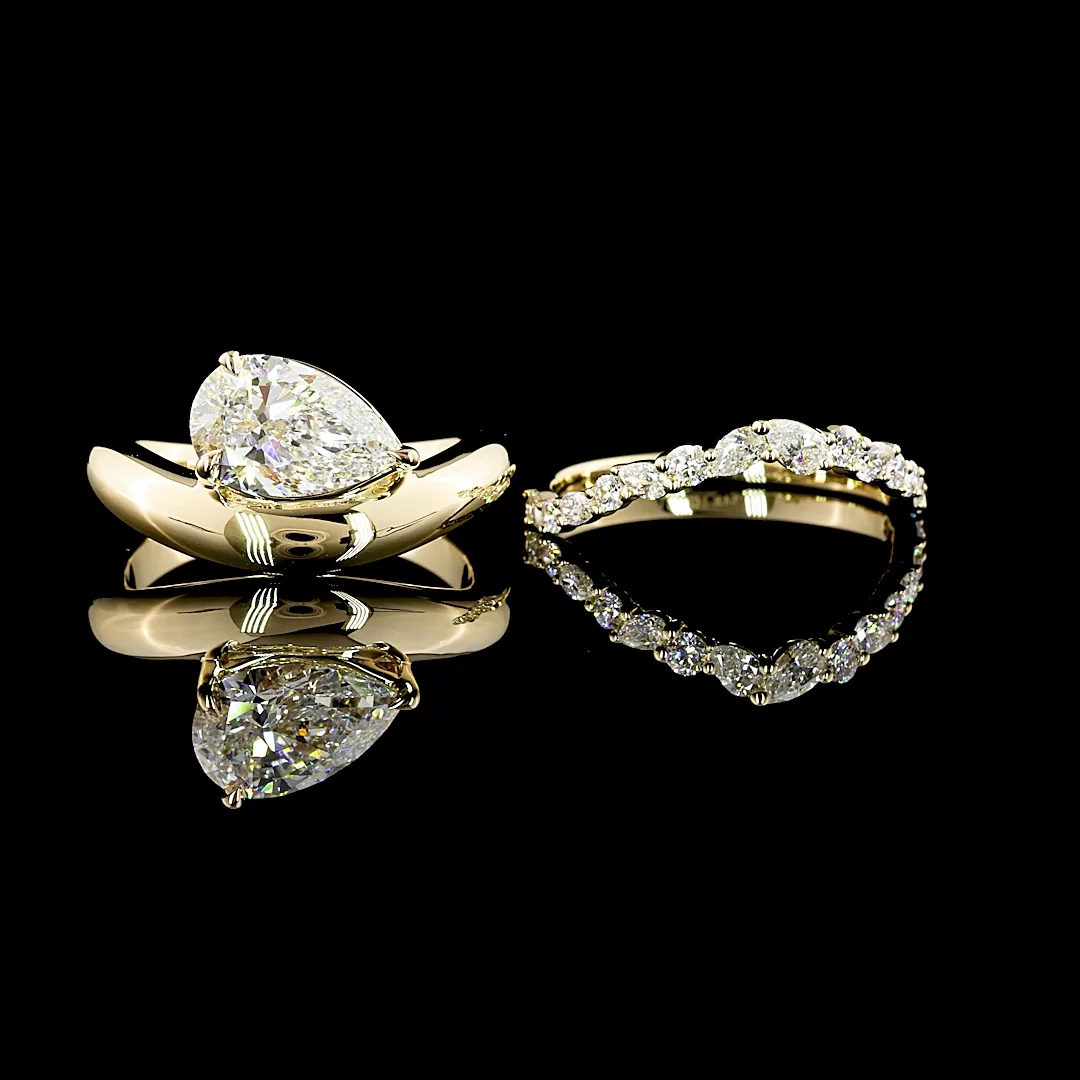 0.46 Cts 14k Yellow Gold Mix Shape Half Eternity Eternity Band - Video