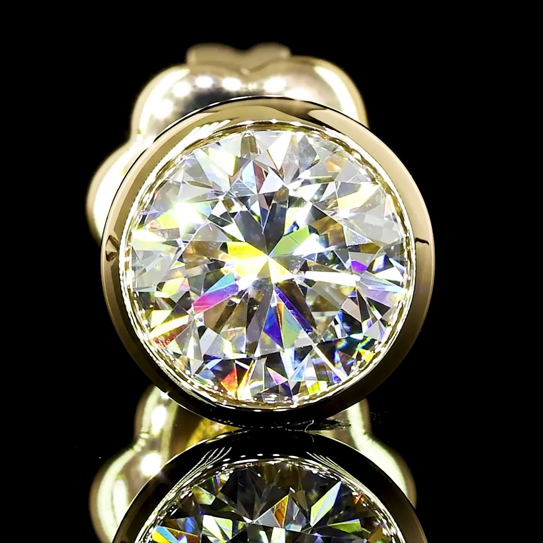 1.49 Cts 14k Yellow Gold Round Shape Studs Earring - Image 3