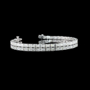 6.9 Cts 14k White Gold Emerald Shape Tennis Bracelet - Video