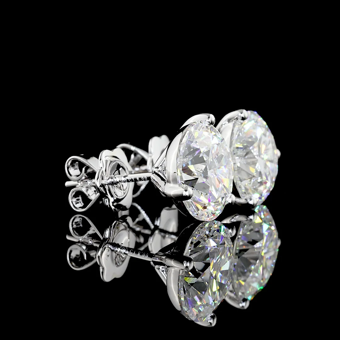 8.17 Cts 14k White Gold Round Shape Martini Earring - Image 2