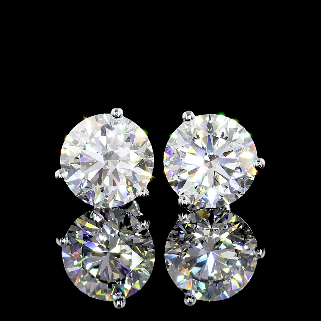 8.17 Cts 14k White Gold Round Shape Martini Earring - Video