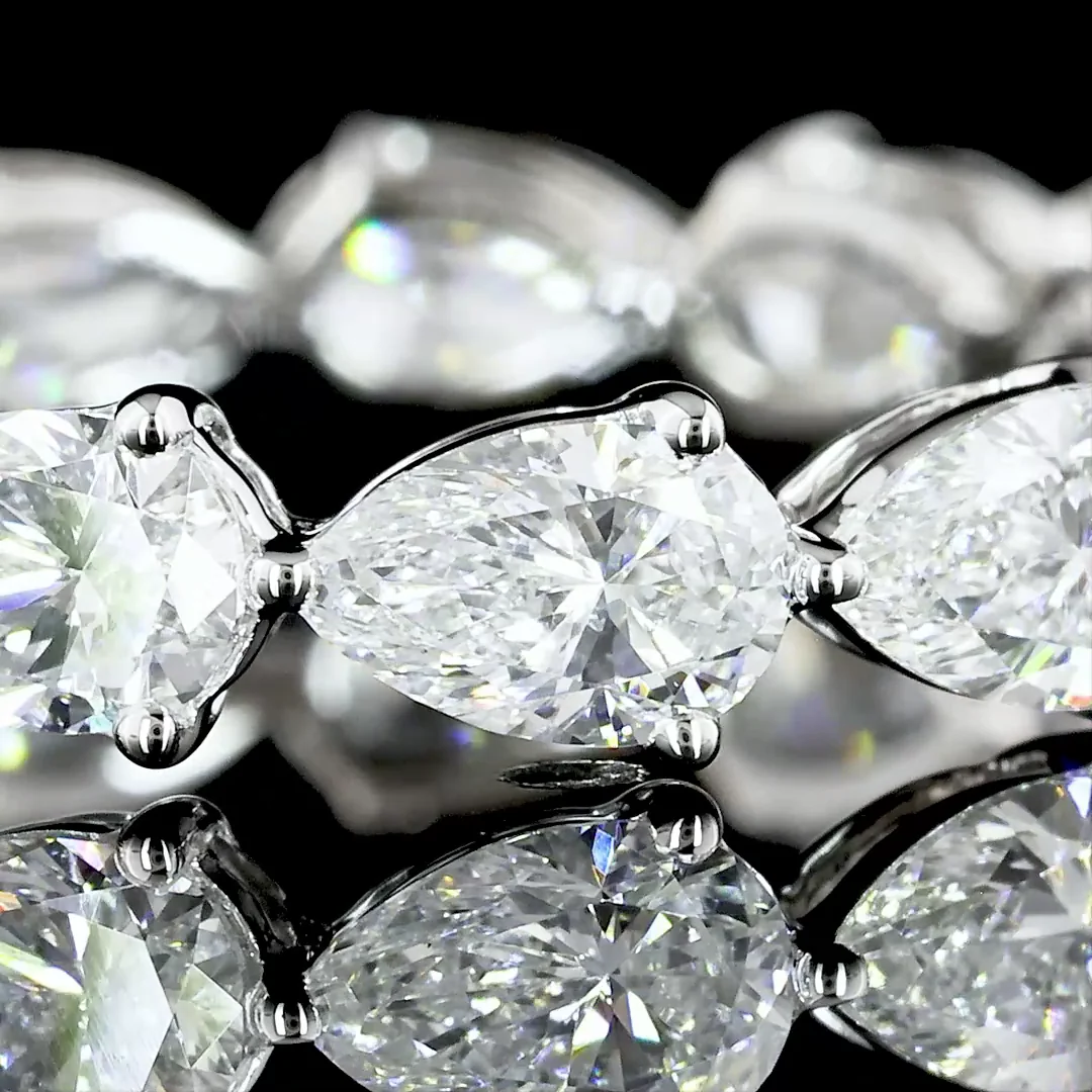 2.05 Cts 14k White Gold Pear Shape Eternity Band Eternity Band - Image 2