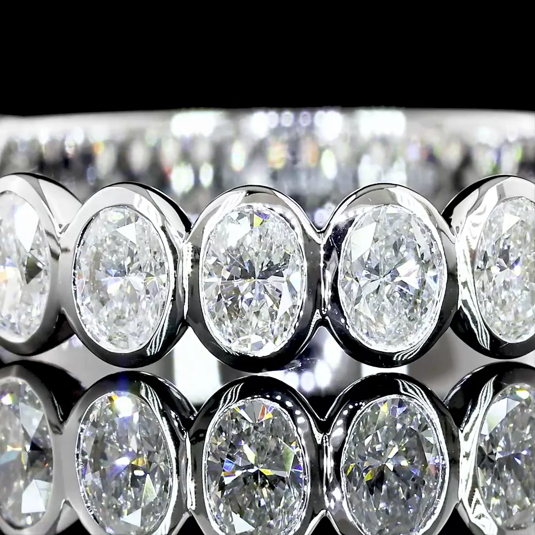 1.16 Cts 14k White Gold Oval Shape 3/4 Band Eternity Band - Image 2