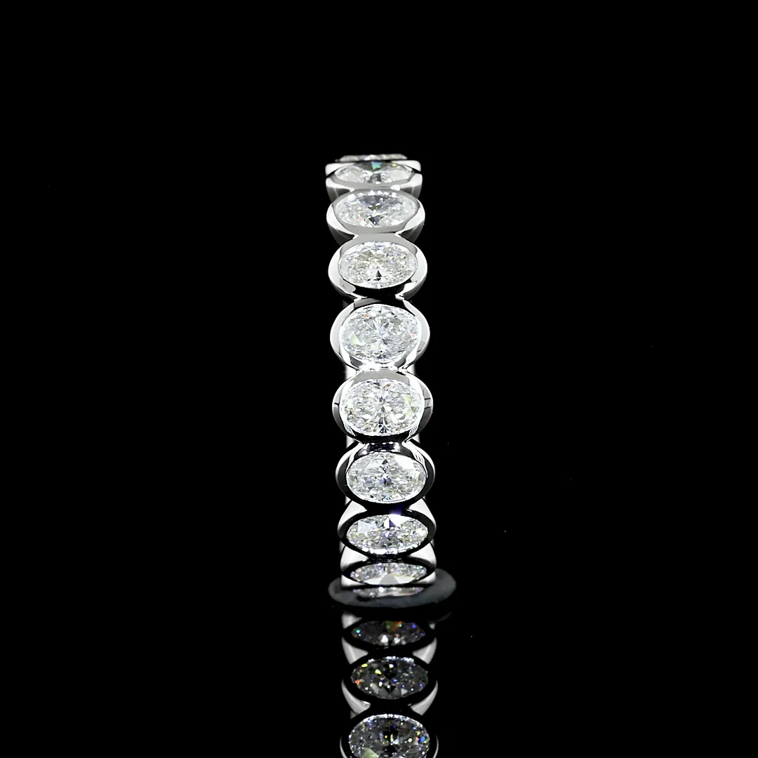 1.16 Cts 14k White Gold Oval Shape 3/4 Band Eternity Band - Image 3