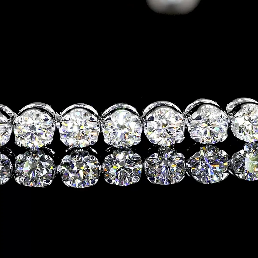 0.98 Cts 14k White Gold Round Shape Tennis Bracelet - Image 2