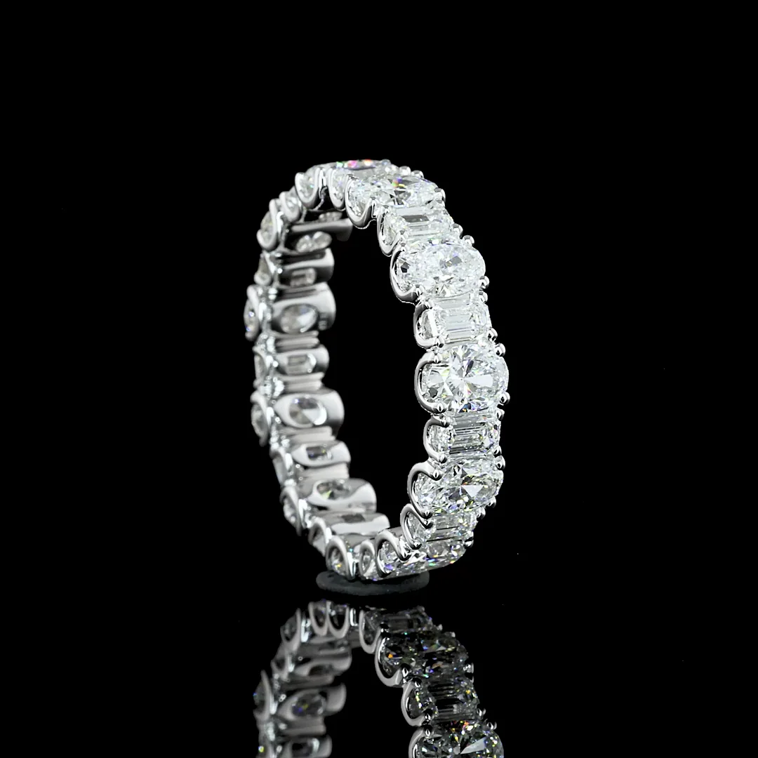 3.06 Cts 14k White Gold Mix Shape Eternity Band Eternity Band - Image 3