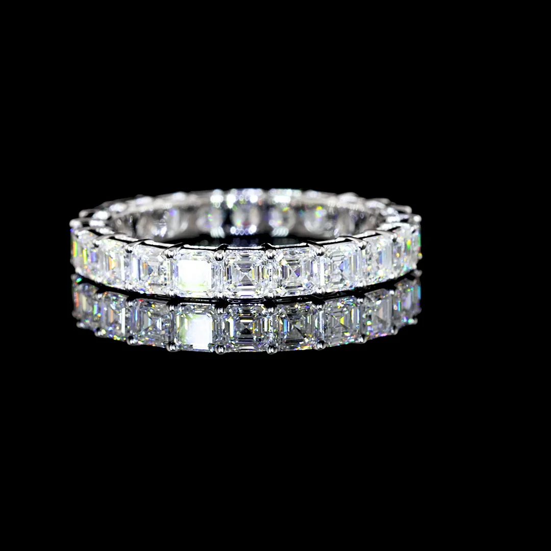 2.33 Cts 14k White Gold Asscher Shape Eternity Band Eternity Band - Video