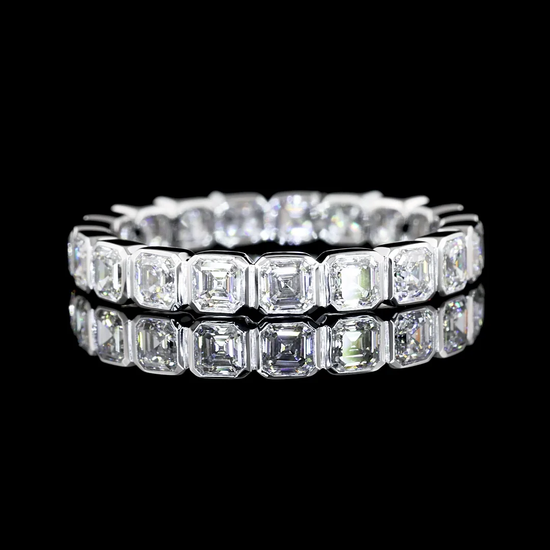1.9 Cts 14k White Gold Asscher Shape Eternity Band Eternity Band - Video