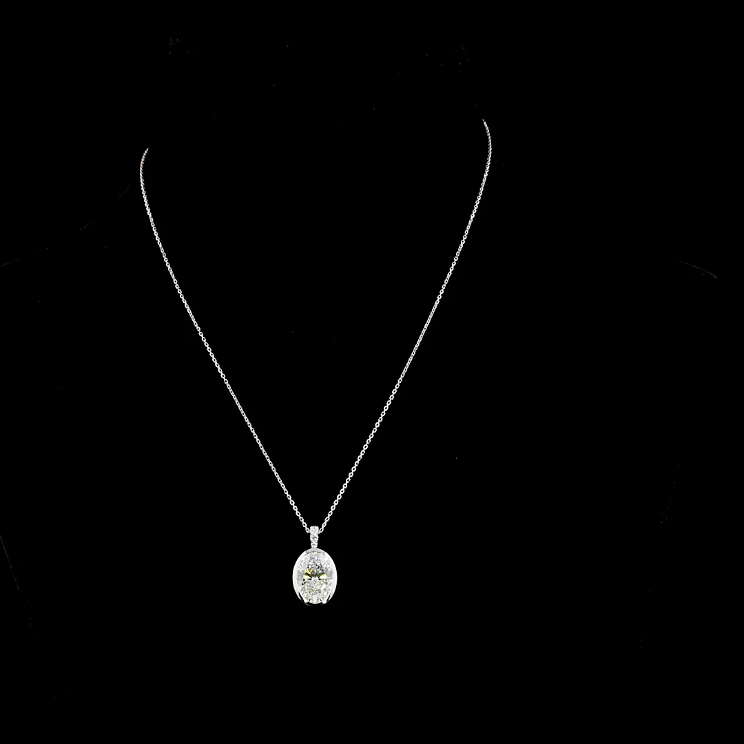 5.12 Cts 14k White Gold Oval Shape Pendant Pendant - Video