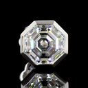4.65 Cts 14k White Gold Octagon Shape Studs Earring - Image 3