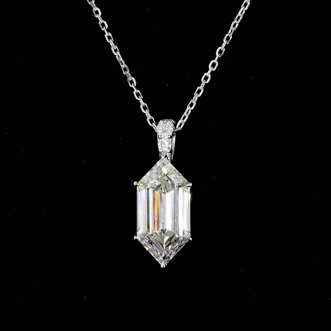 2.2 Cts 14k White Gold Step Marquise Shape Pendant Pendant - Image 2