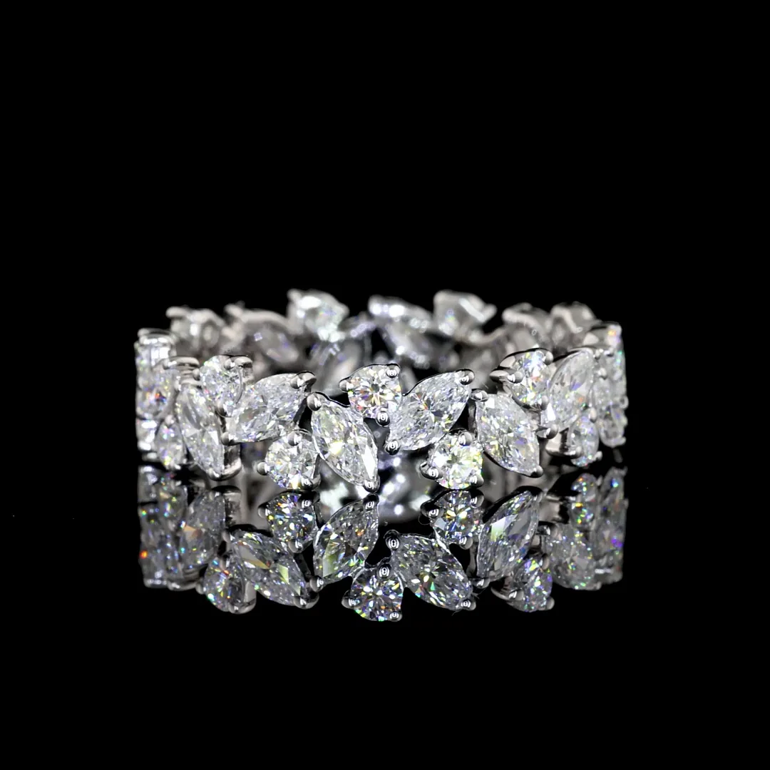 1.68 Cts 14k White Gold Mix Shape Eternity Band Eternity Band - Video