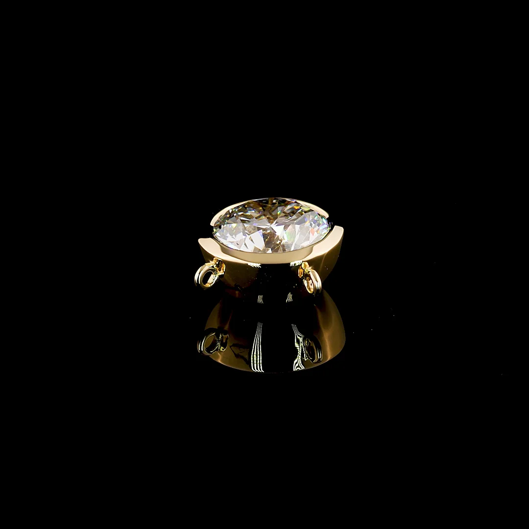 3.13 Cts 14k Yellow Gold Round Shape Solitaire Pendant - Image 4