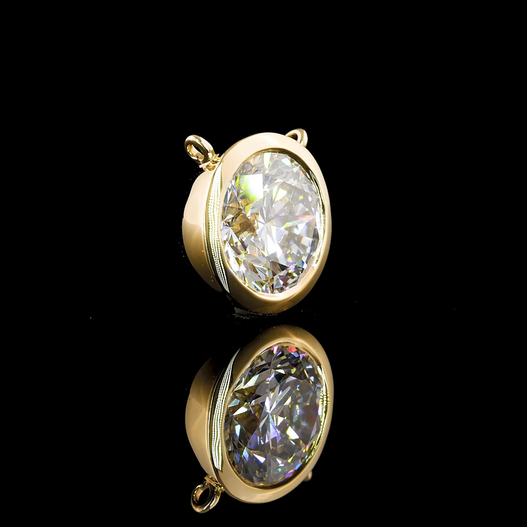 3.13 Cts 14k Yellow Gold Round Shape Solitaire Pendant - Video