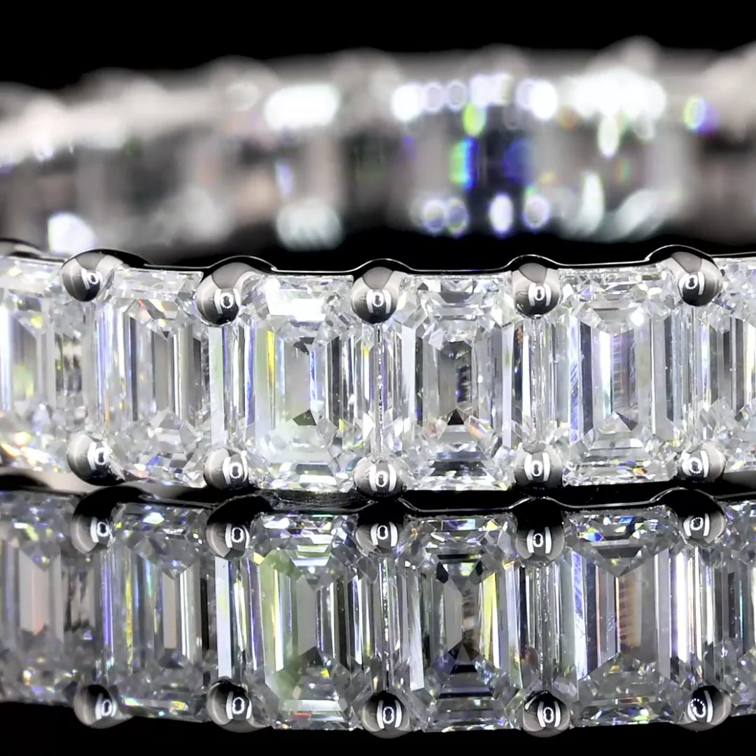 2.06 Cts 14k White Gold Emerald Shape Eternity Band Eternity Band - Image 2