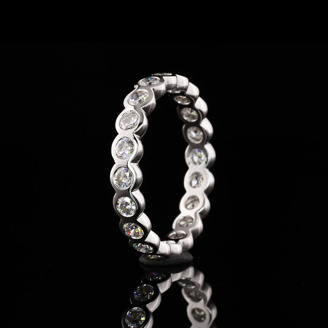 1.12 Cts 14k White Gold Round Shape Eternity Band Eternity Band - Image 4