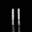 7.3 Cts 14k White Gold Emerald Shape Hoops Earring - Image 2