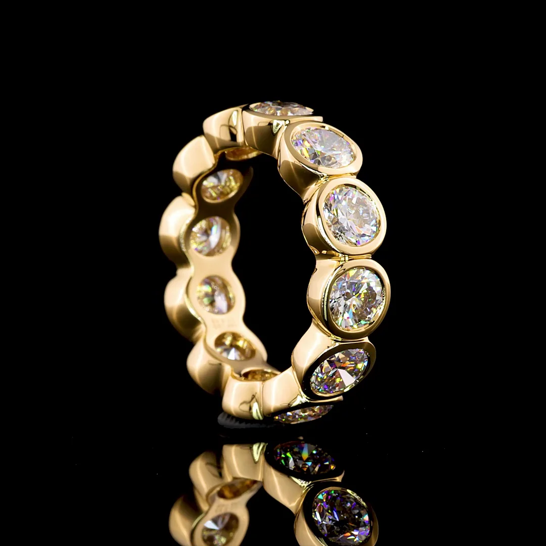 5.02 Cts 14k Yellow Gold Round Shape Eternity Band Eternity Band - Image 2