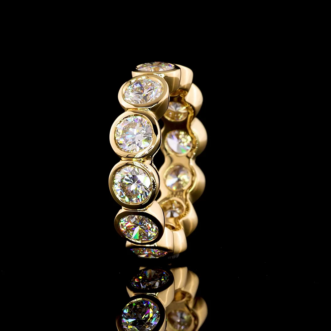 5.02 Cts 14k Yellow Gold Round Shape Eternity Band Eternity Band - Image 3